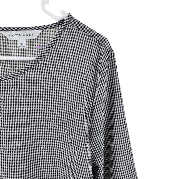 Down East Women's Embroidered Floral Gingham Blouse - XL - Picture 3 of 6